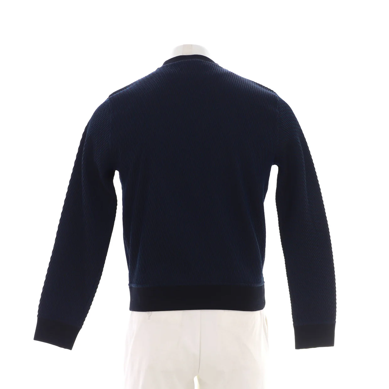 Men's Textured Crewneck Sweater Wool Blend - Deep Luxury