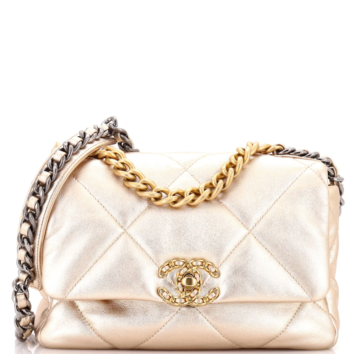 19 Flap Bag Quilted Leather Medium - Deep Luxury