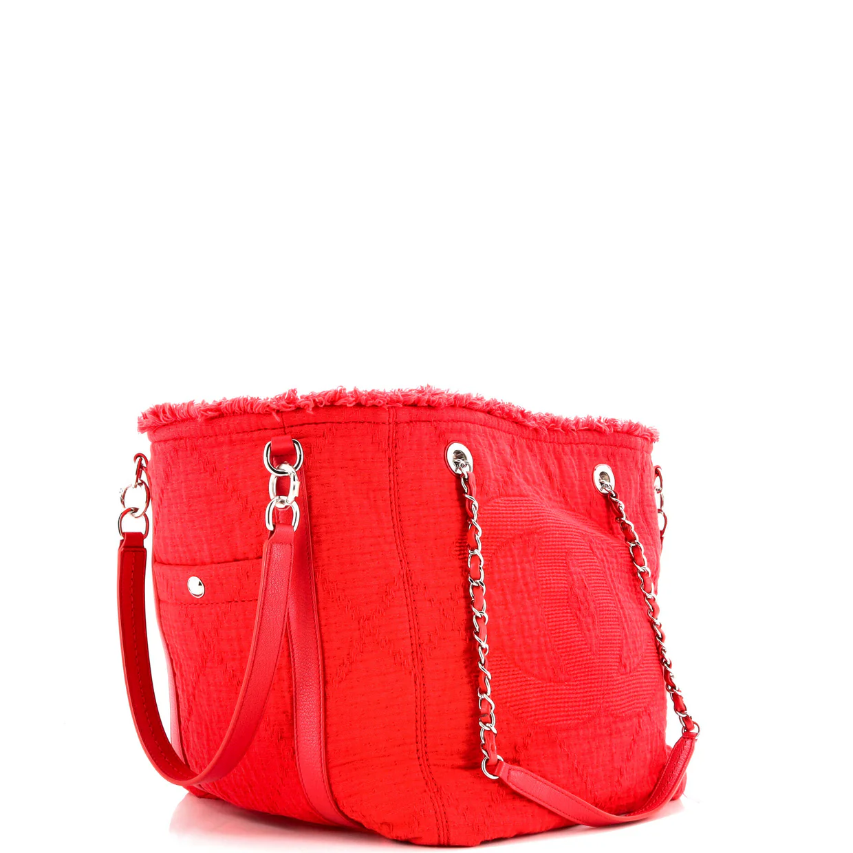 Double Face Deauville Tote Fringe Quilted Canvas Small - Deep Luxury