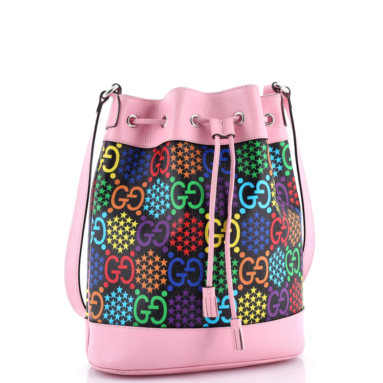 Bucket Bag Psychedelic Print GG Coated Canvas Medium - Deep Luxury