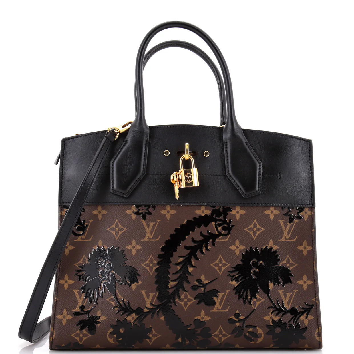 City Steamer Handbag Limited Edition Blossom Monogram Canvas and Leather MM - Deep Luxury