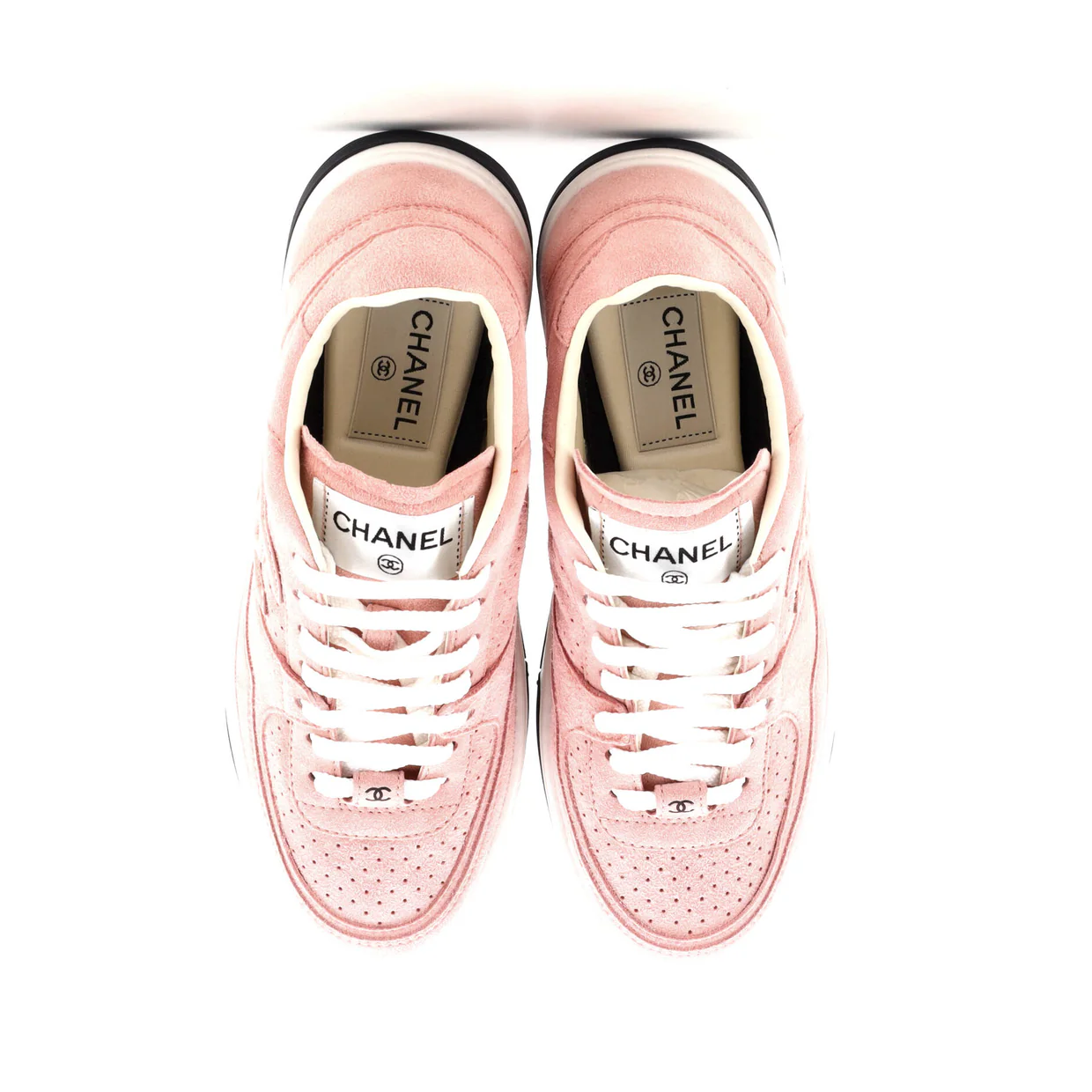 Women's CC Low-Top Sneakers Perforated Suede - Deep Luxury