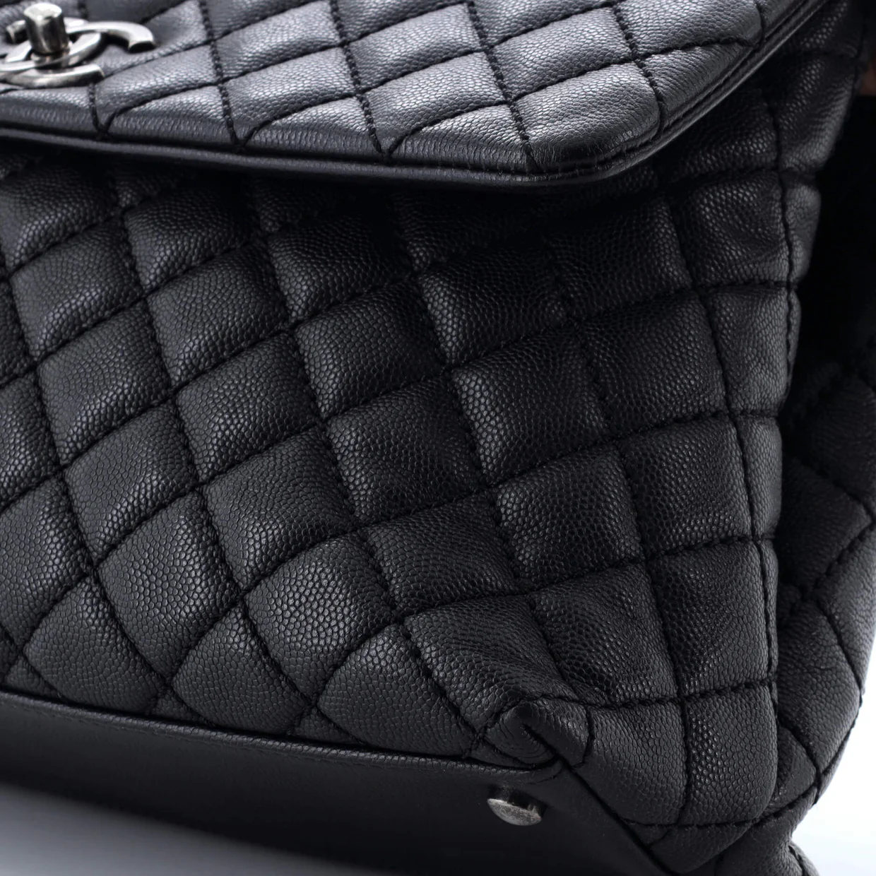 Coco Top Handle Bag Quilted Caviar Medium - Deep Luxury