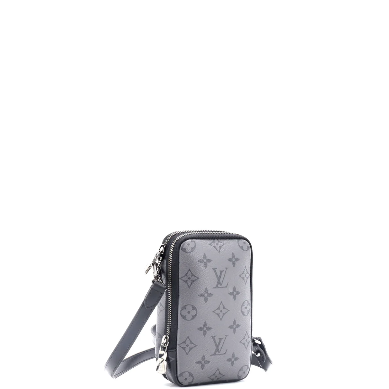 Double Phone Pouch Reverse Monogram Eclipse Canvas - Deep Luxury