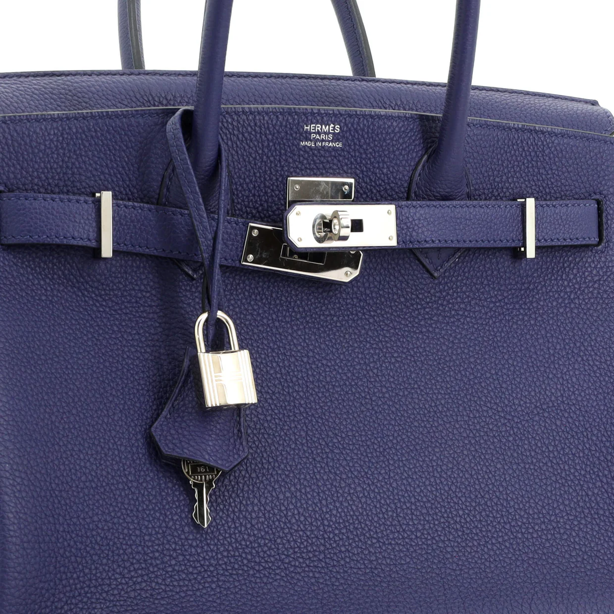 Birkin Handbag Bleu Encre Togo with Palladium Hardware 30 - Deep Luxury