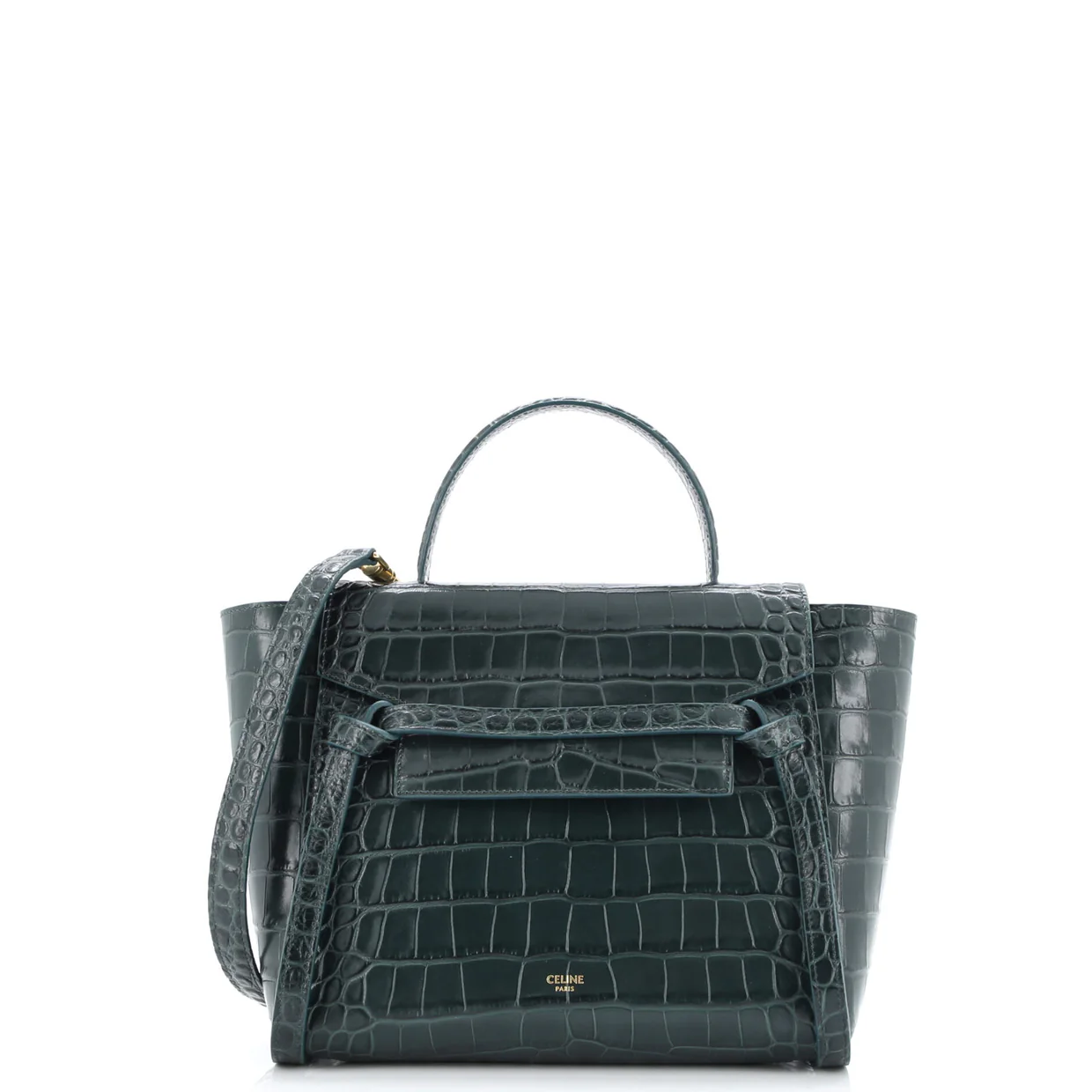 Belt Bag Crocodile Embossed Leather Micro - Deep Luxury