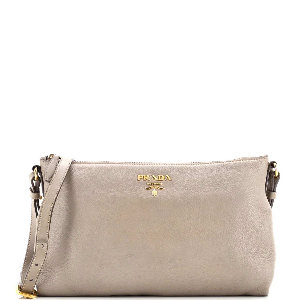 Dual Strap Flat Crossbody Bag Vitello Daino Medium - Deep Luxury