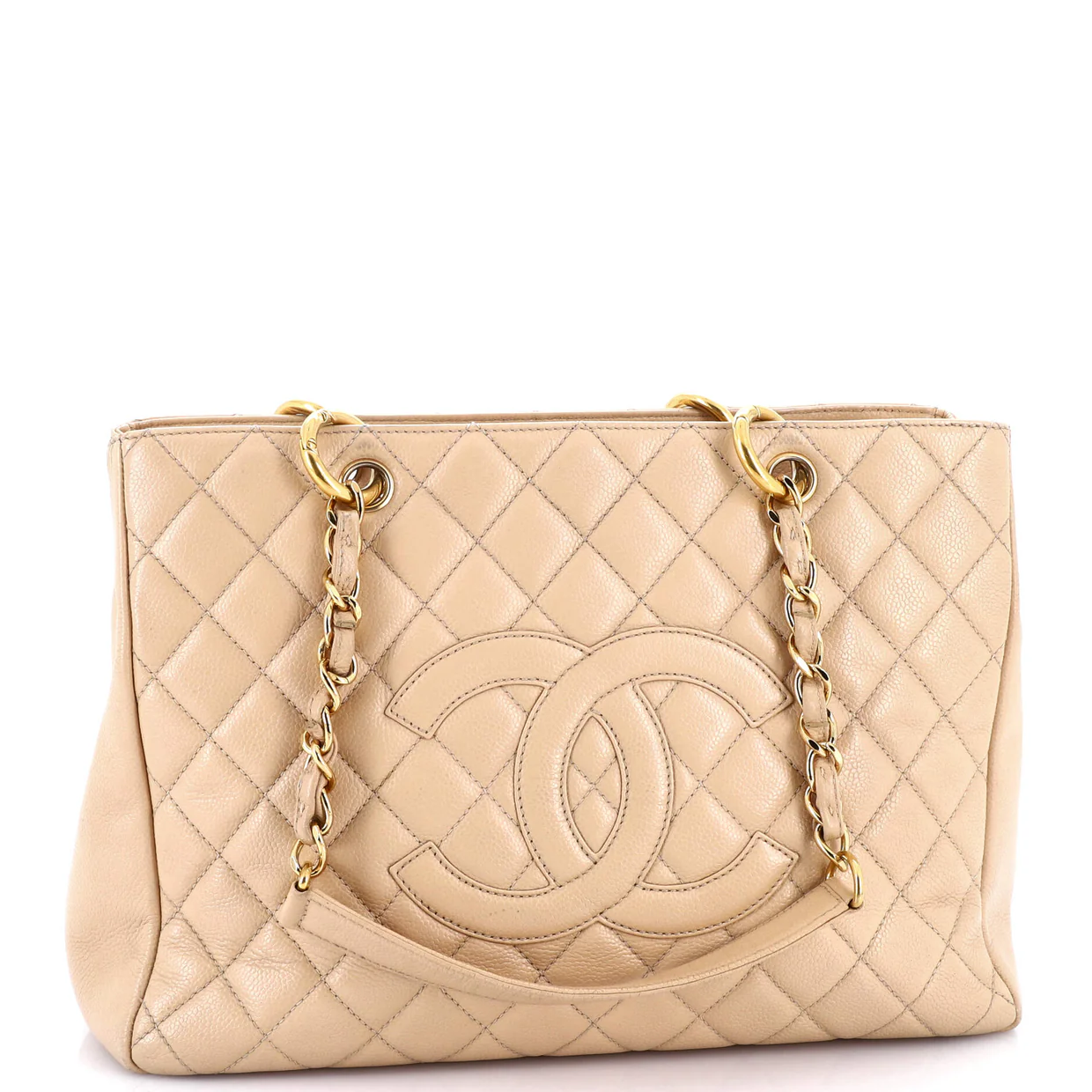 Grand Shopping Tote Quilted Caviar - Deep Luxury