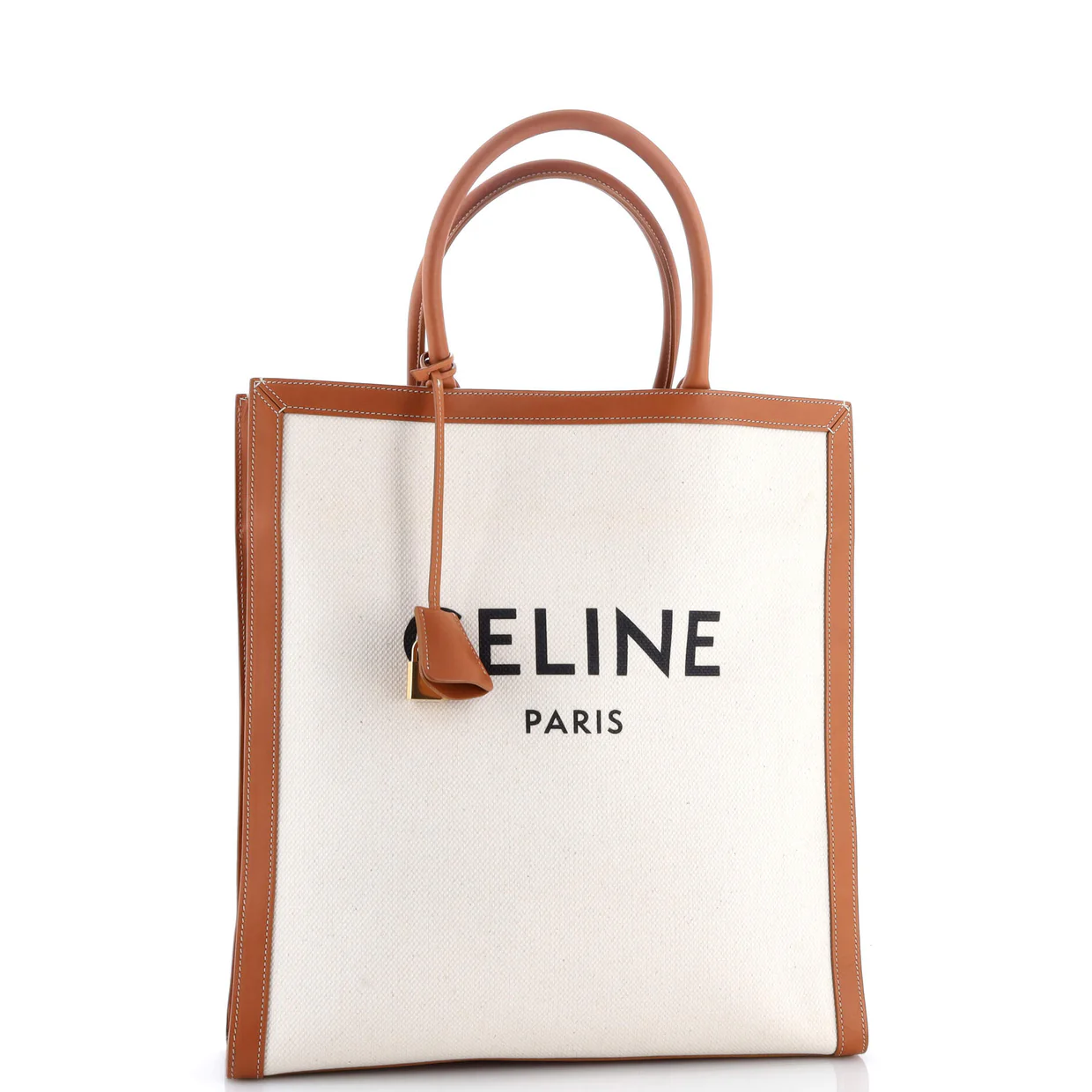 Vertical Cabas Tote Canvas with Leather Large - Deep Luxury