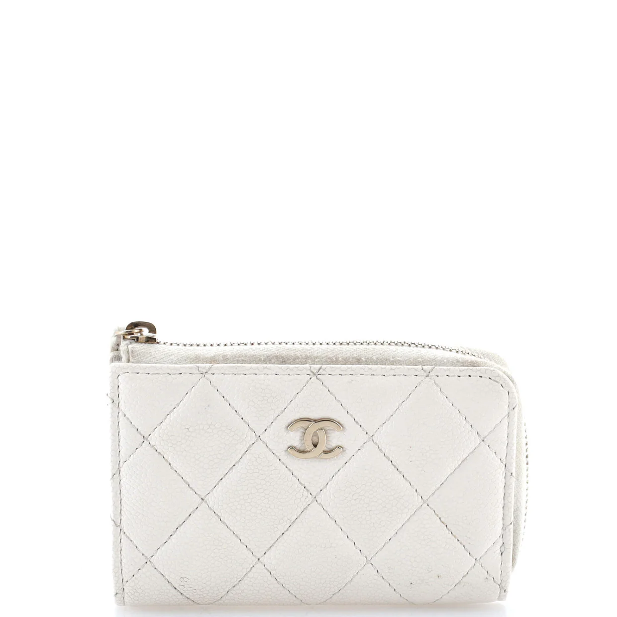 Zip Around Card Holder Quilted Caviar - Deep Luxury