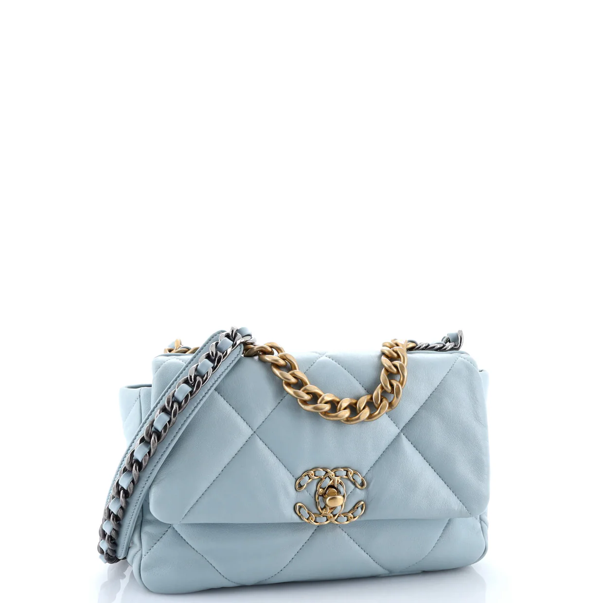 19 Flap Bag Quilted Leather Medium - Deep Luxury