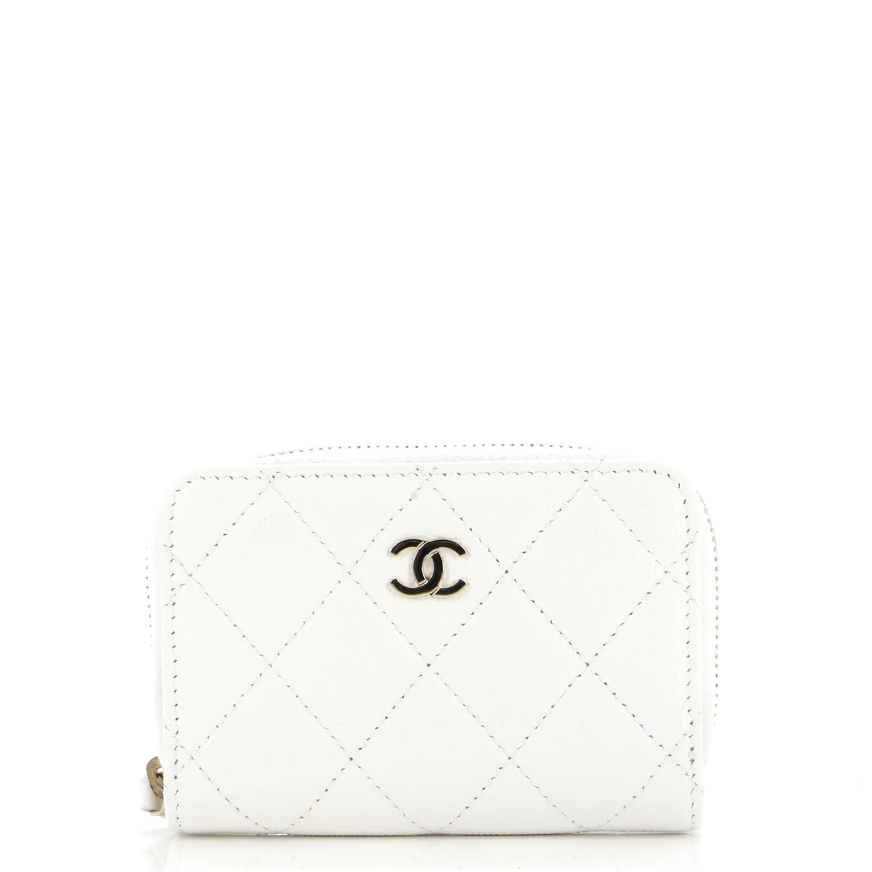 CC Zip Coin Purse Quilted Caviar Small - Deep Luxury