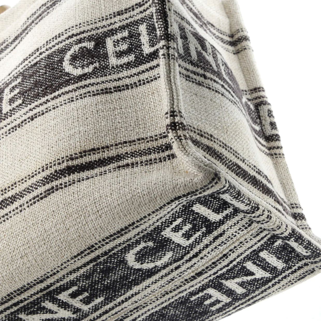 Cabas Thais Tote Striped Jacquard Textile Large - Deep Luxury