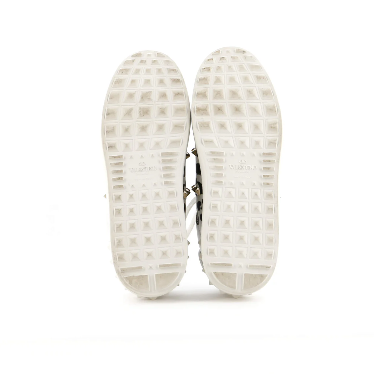 Women's Rockstud Open Sneakers Printed Leather - Deep Luxury