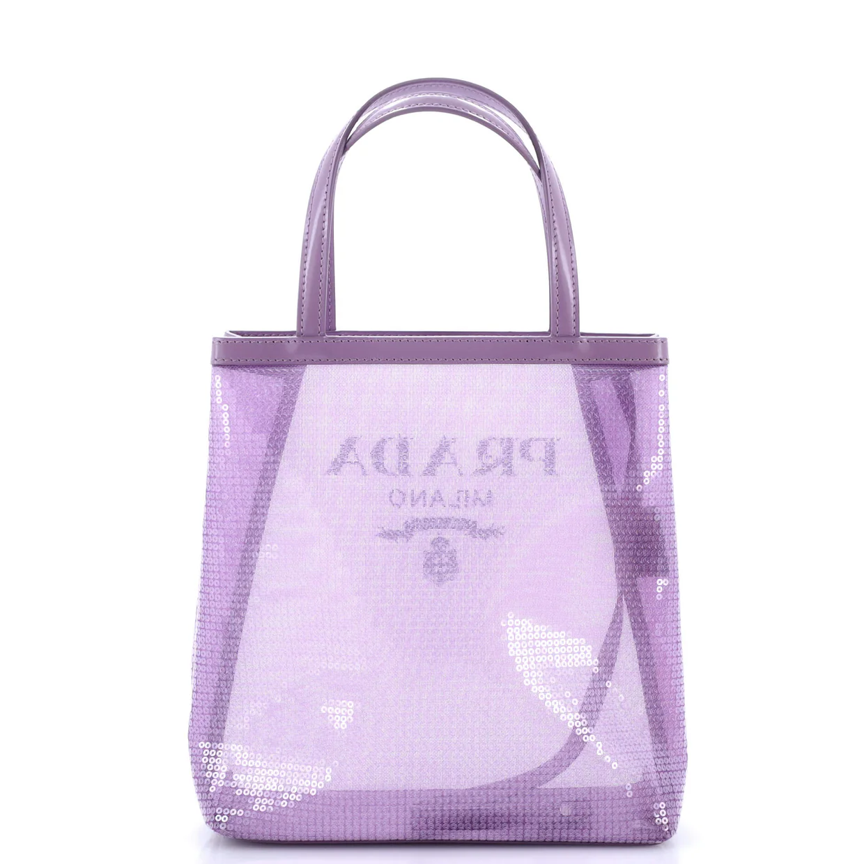 Logo Open Tote Sequined Mesh Small - Deep Luxury