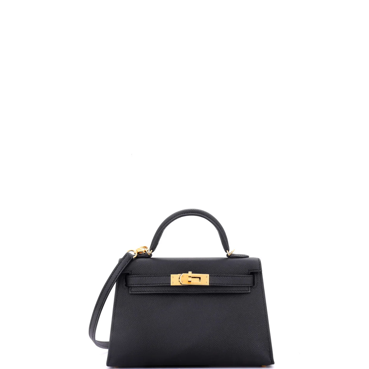 Kelly Mini II Bag Noir Epsom with Gold Hardware 20 - Deep Luxury