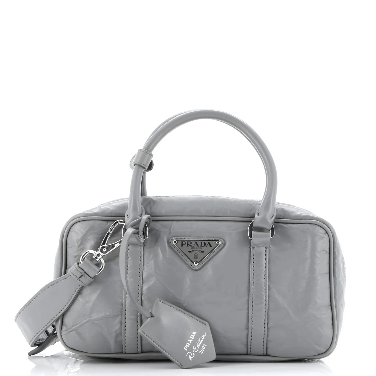 Re-Edition Top Handle Bauletto Bag Nappa Antique Medium - Deep Luxury