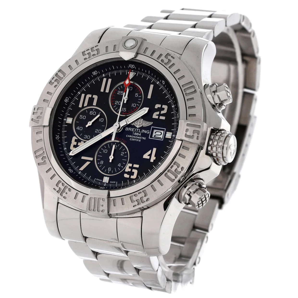 Super Avenger II Chronograph Automatic Watch Stainless Steel 48 - Deep Luxury