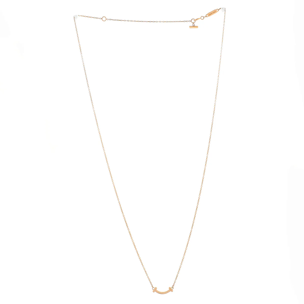 T Smile Pendant Necklace 18K Yellow Gold Mini - Deep Luxury