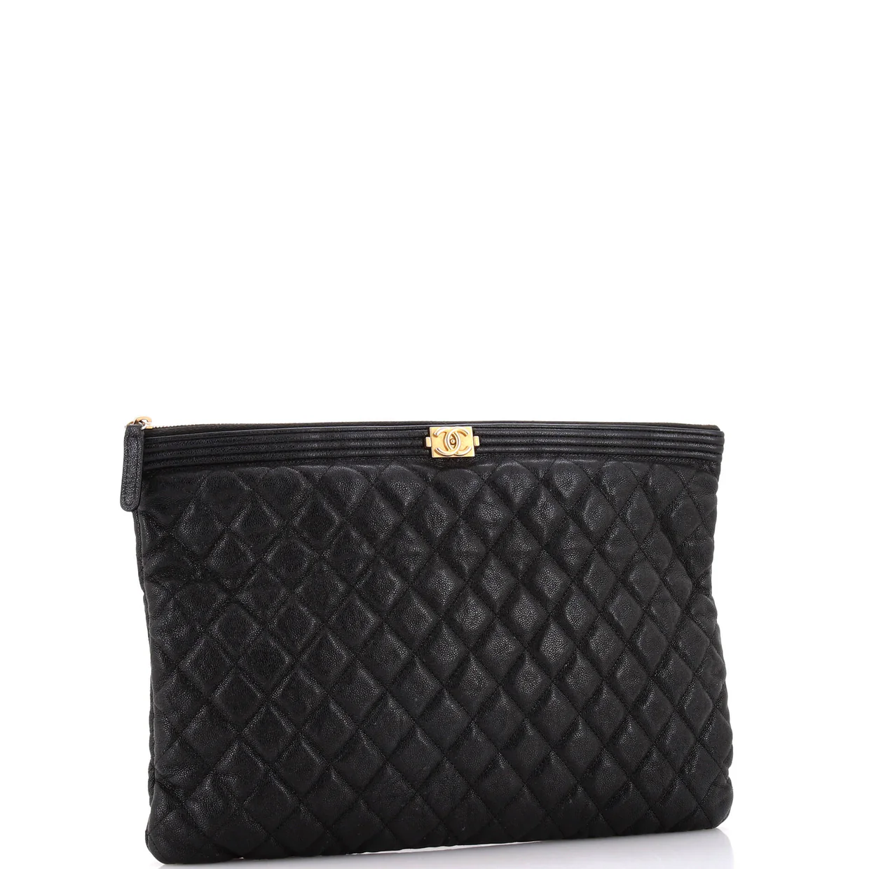 Boy O Case Clutch Quilted Caviar Medium - Deep Luxury