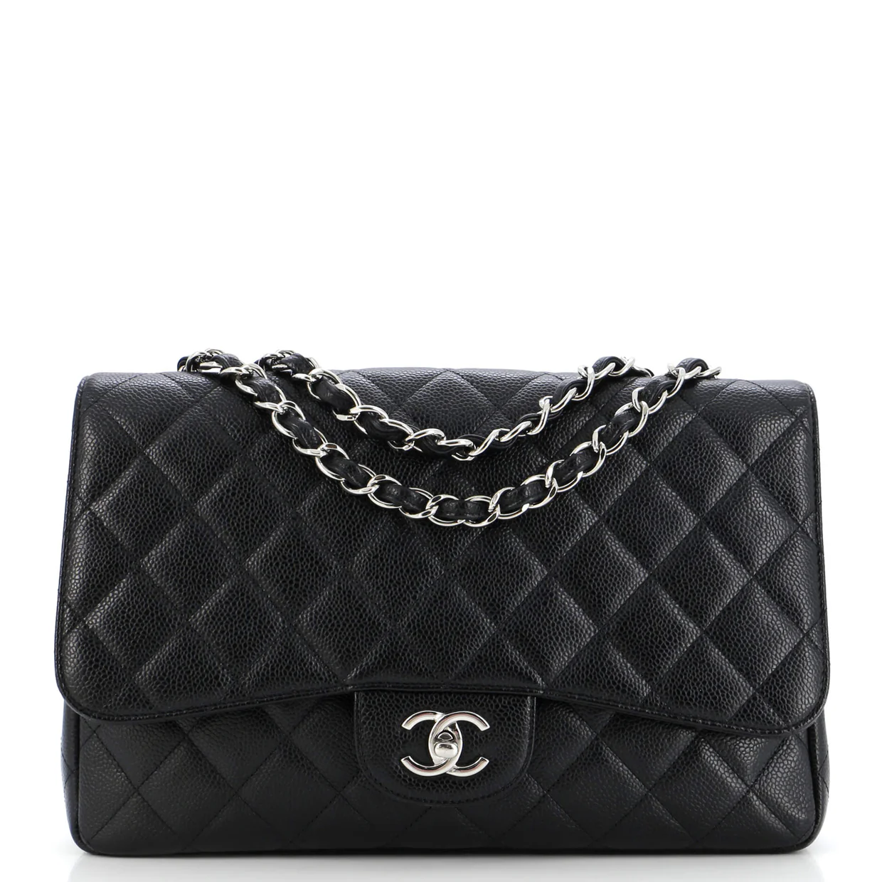 Classic Single Flap Bag Quilted Caviar Jumbo - Deep Luxury