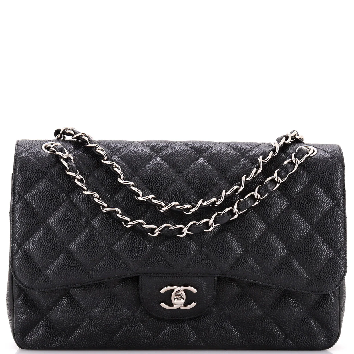 Classic Double Flap Bag Quilted Caviar Jumbo - Deep Luxury