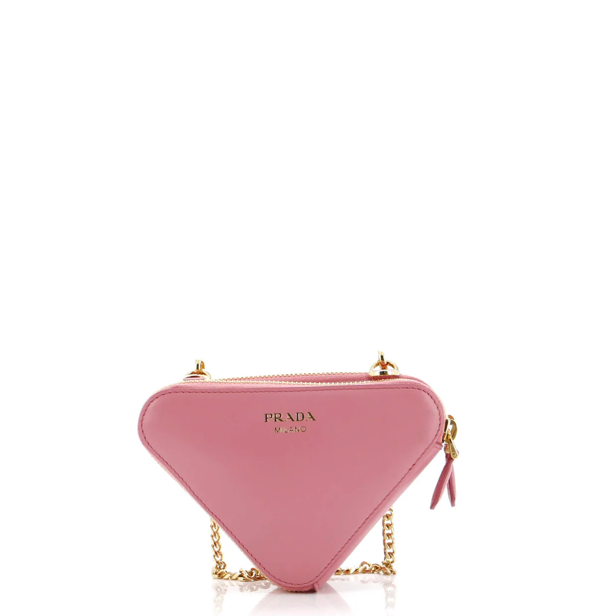 Triangle Logo Zip Around Shoulder Bag Raffia and Leather Mini - Deep Luxury