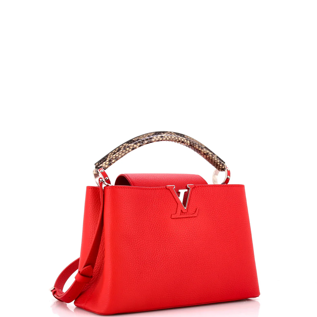 Capucines Bag Leather with Python PM - Deep Luxury