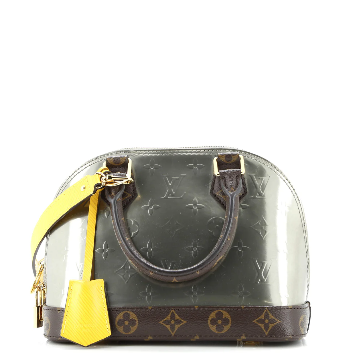 Alma Handbag Monogram Vernis with Monogram Canvas and Epi Leather BB - Deep Luxury