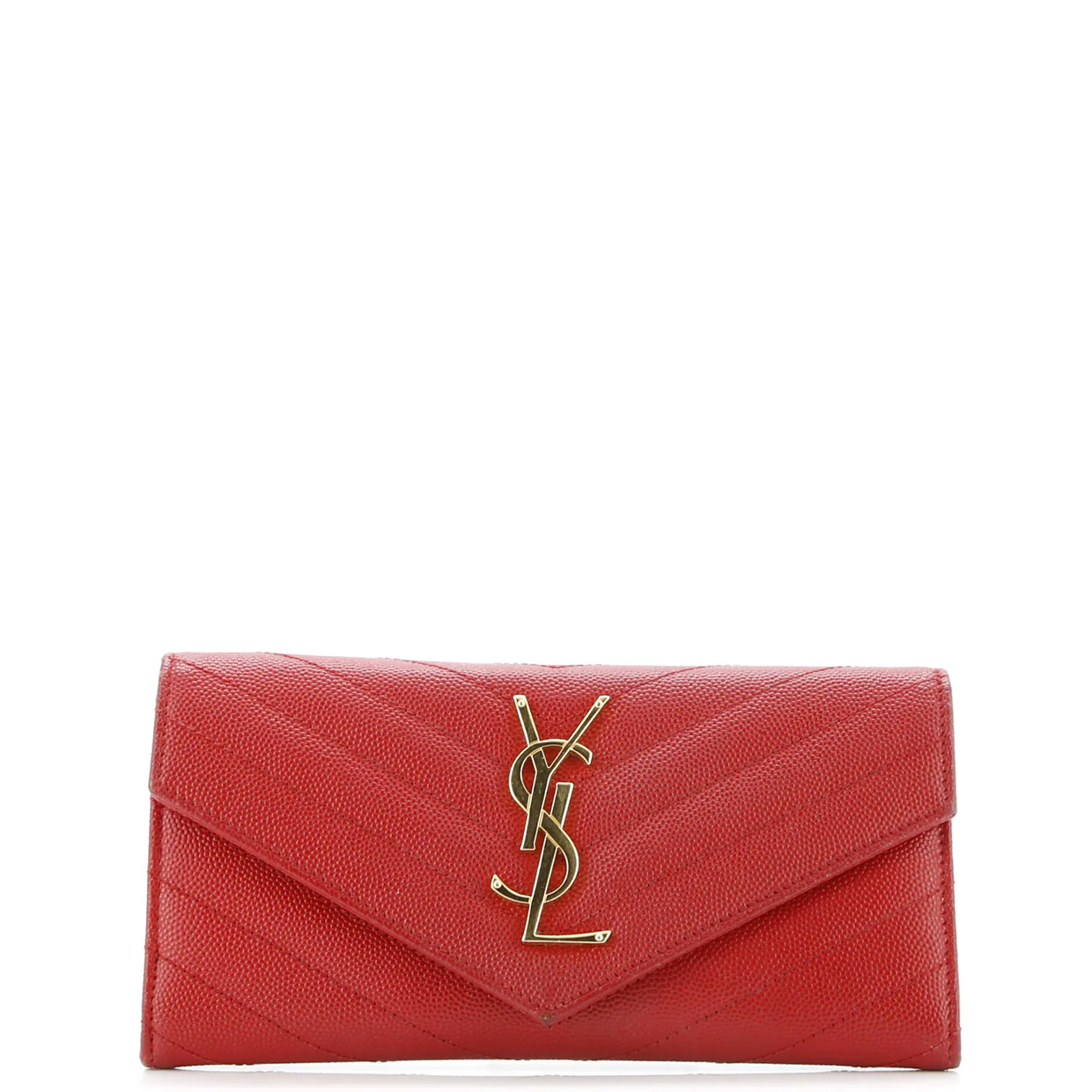 Classic Monogram Flap Wallet Matelasse Chevron Leather Large - Deep Luxury