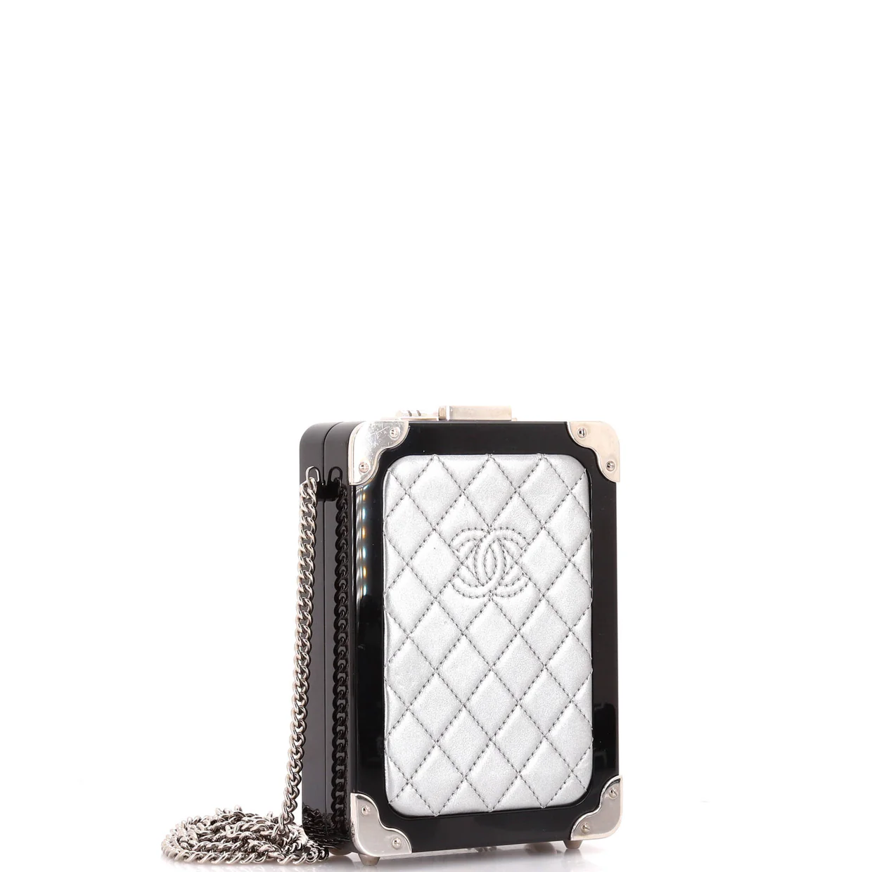 Trolley Minaudiere Plexiglass and Quilted Lambskin - Deep Luxury