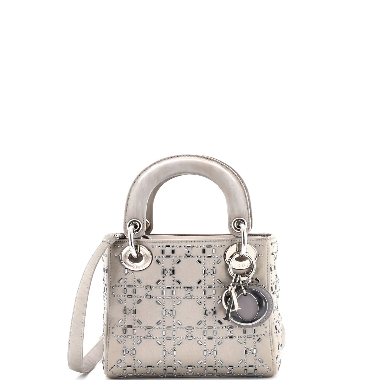 Lady Dior Bag Crystal Embellished Cannage Quilt Satin Mini - Deep Luxury