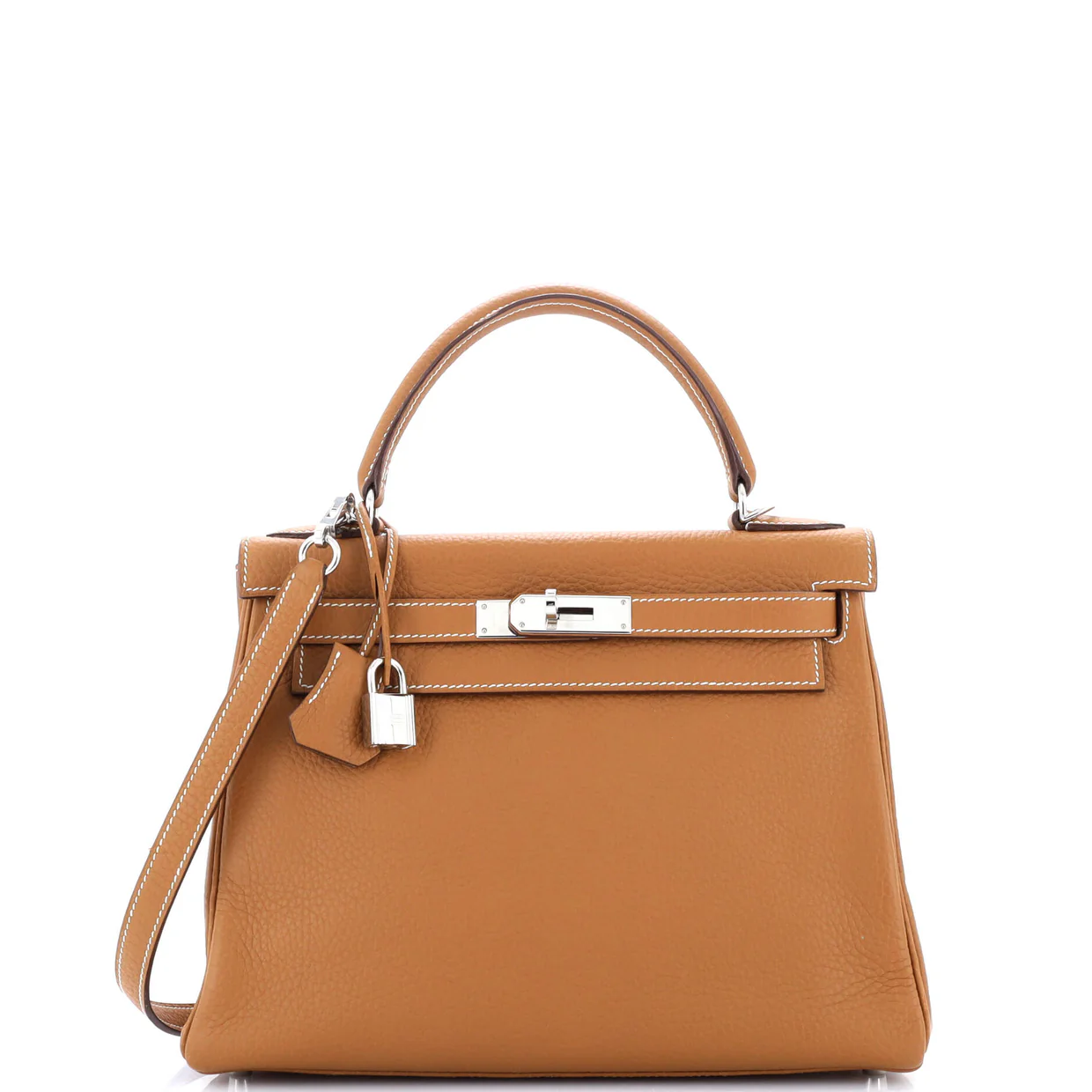 Kelly Handbag Gold Clemence with Palladium Hardware 28 - Deep Luxury