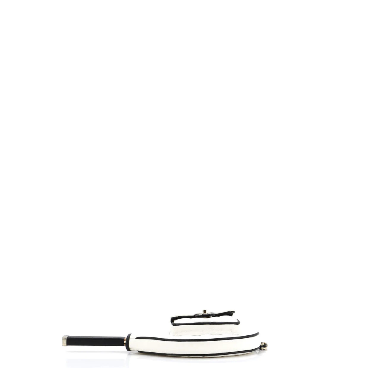 CC Tennis Racket Clutch with Chain Quilted Canvas and Leather - Deep Luxury