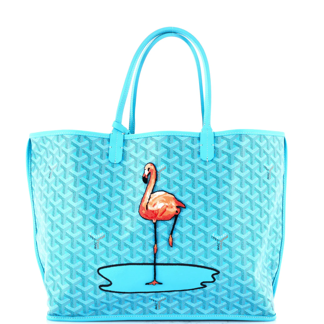Anjou Reversible Tote Embroidered Coated Canvas PM - Deep Luxury