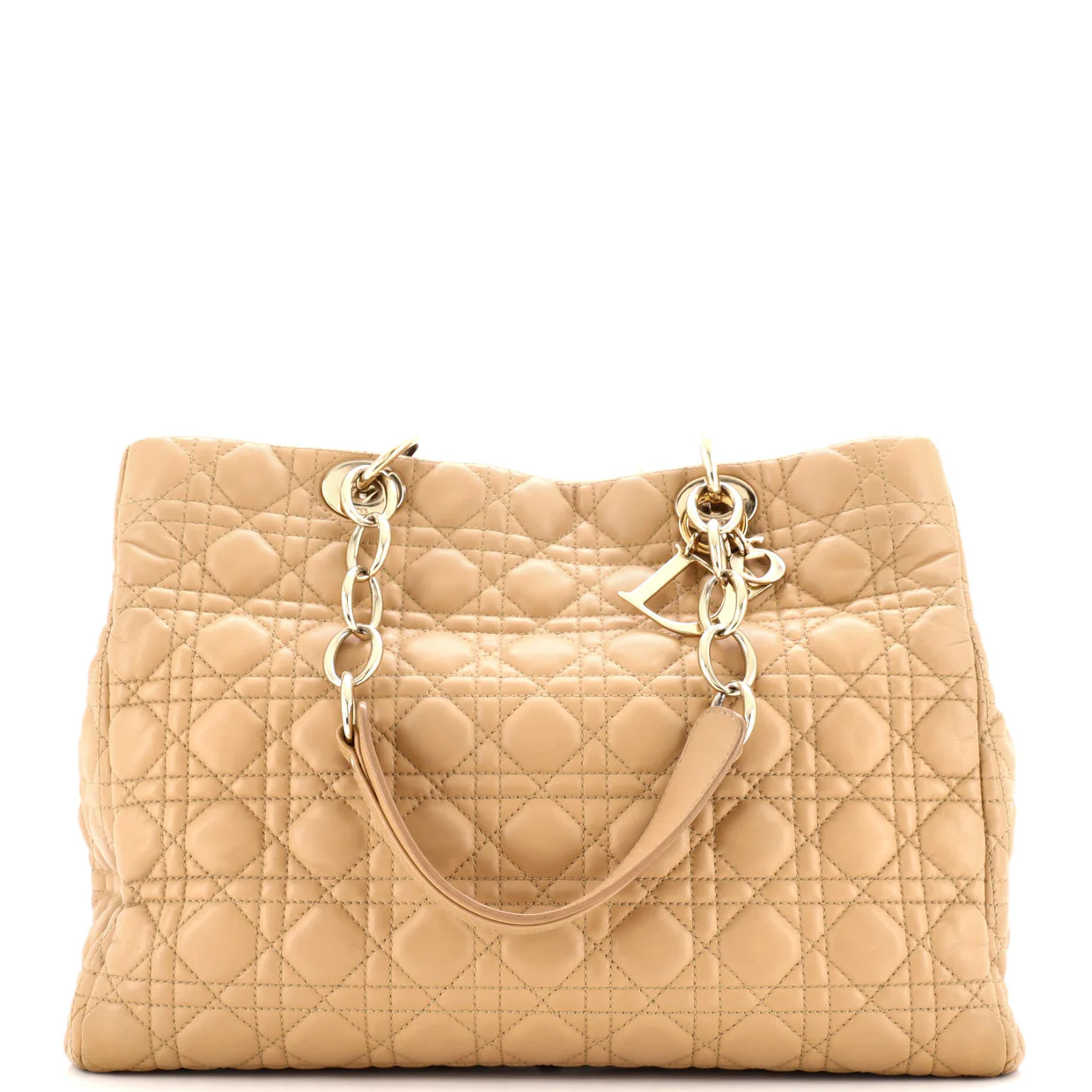 Soft Chain Tote Cannage Quilt Lambskin Large - Deep Luxury