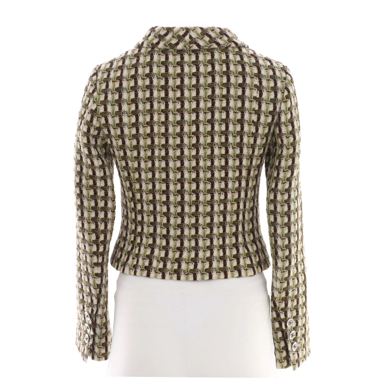 Women's Lapel Collar Button Up Jacket Tweed - Deep Luxury