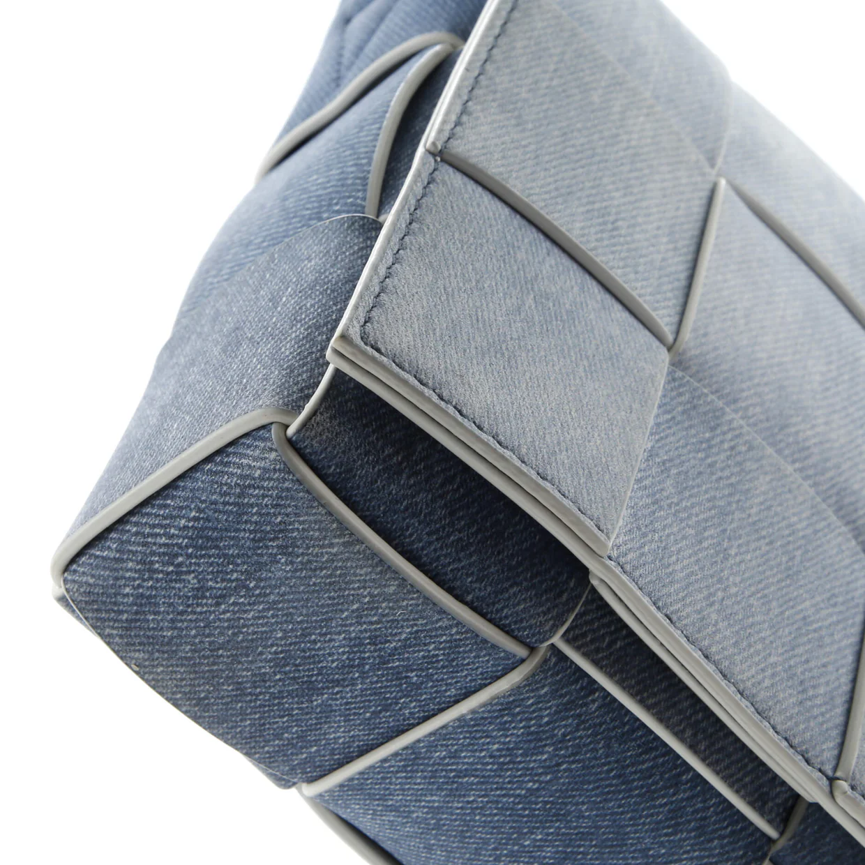 Cassette Crossbody Bag Maxi Intrecciato Denim - Deep Luxury