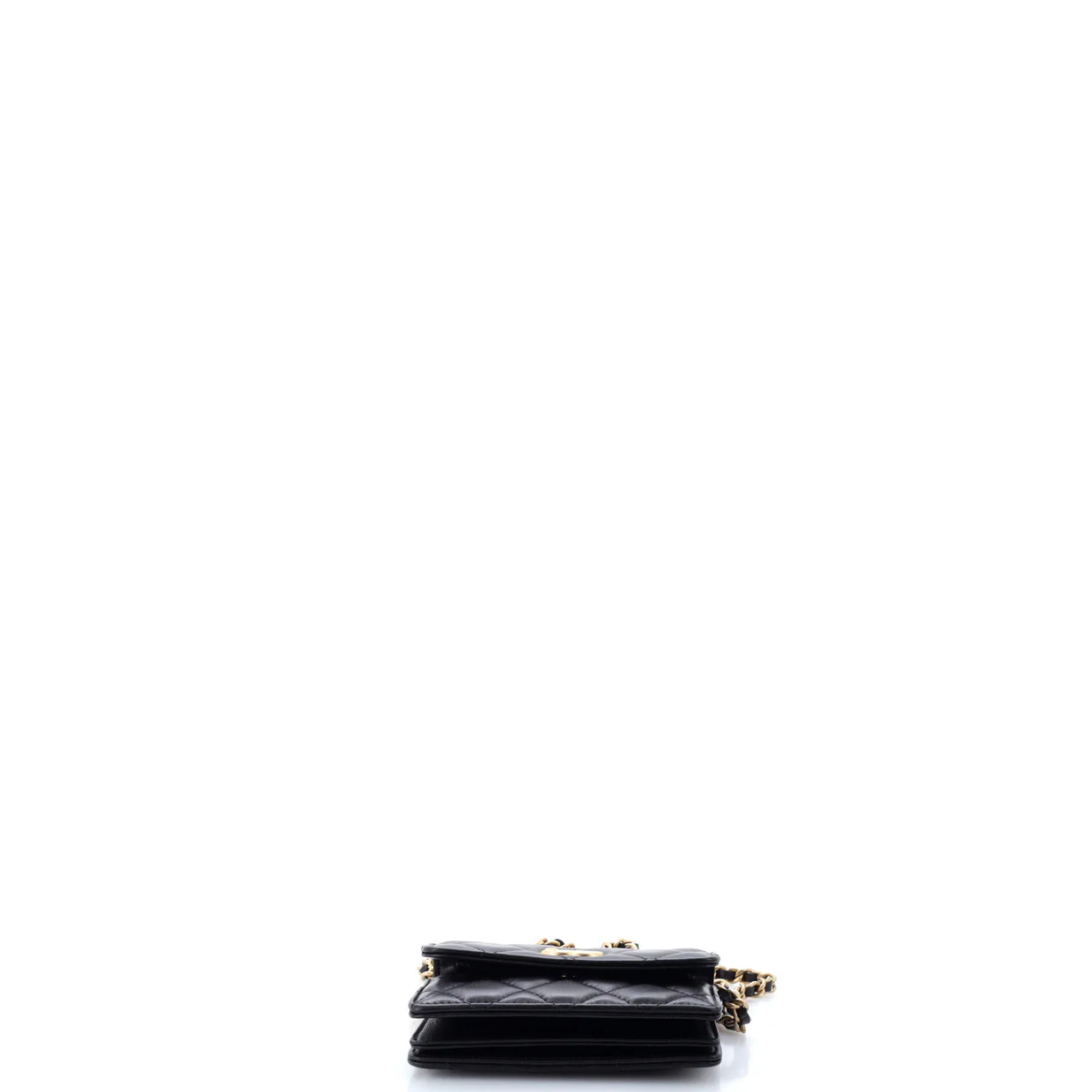 Pearl Crown Clutch with Chain Quilted Lambskin - Deep Luxury