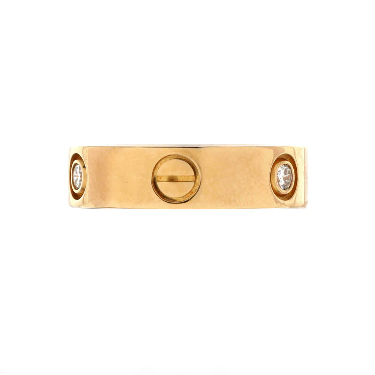 Love 3 Diamonds Band Ring 18K Yellow Gold with Diamonds - Deep Luxury