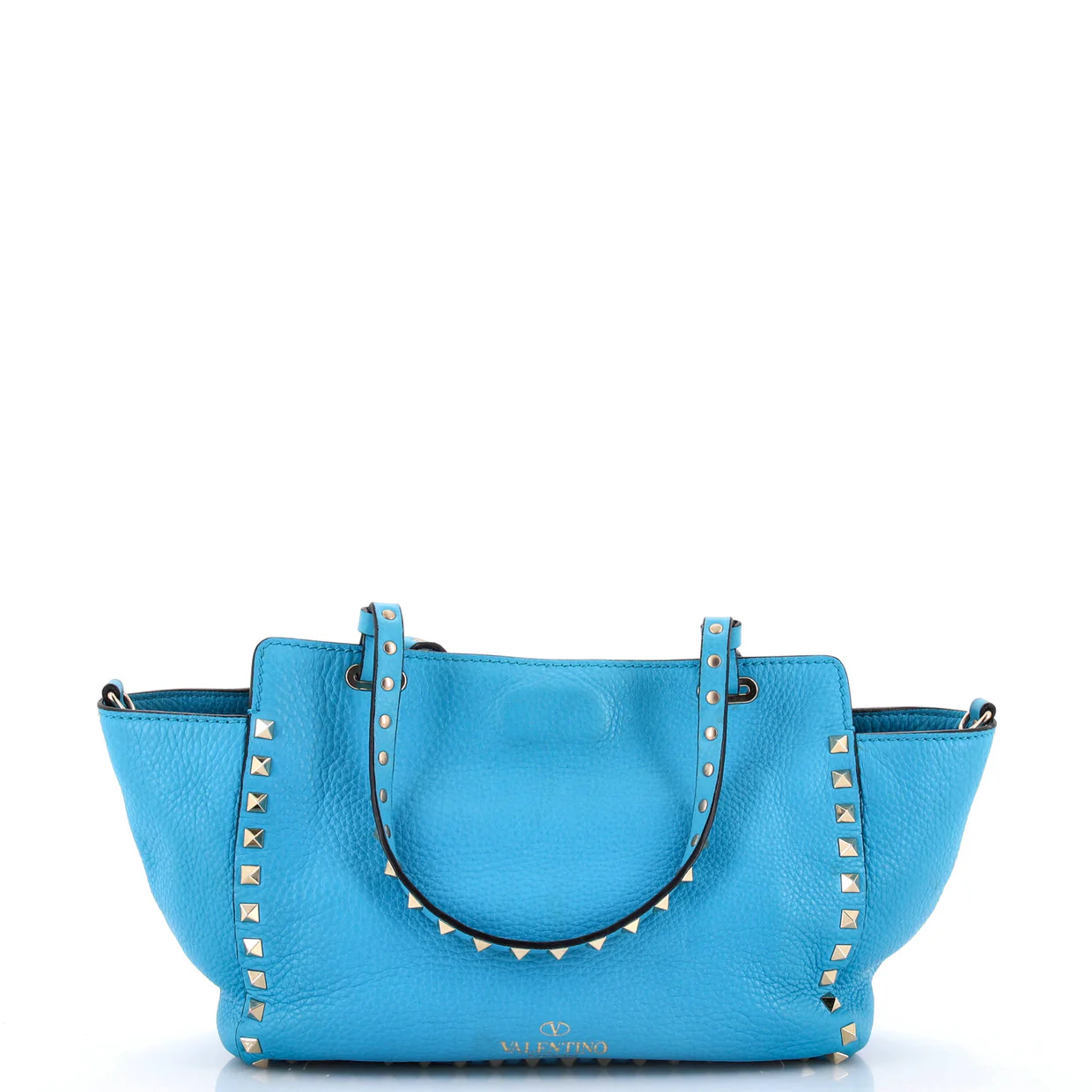 Rockstud Tote Pebbled Leather Small - Deep Luxury