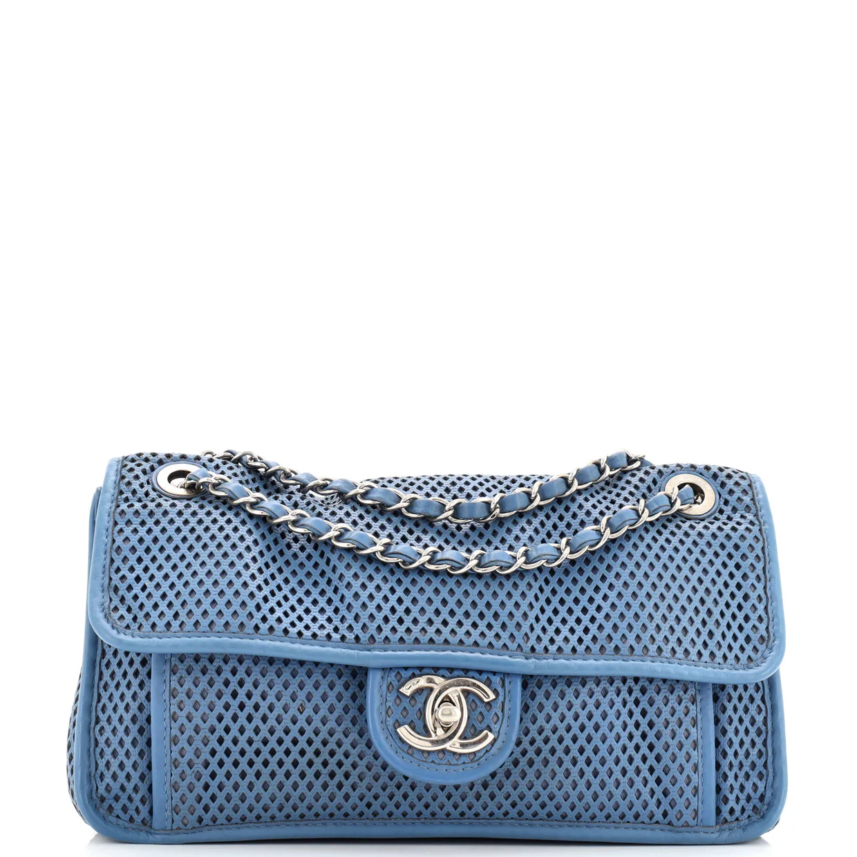 Up In The Air Flap Bag Perforated Leather Medium - Deep Luxury