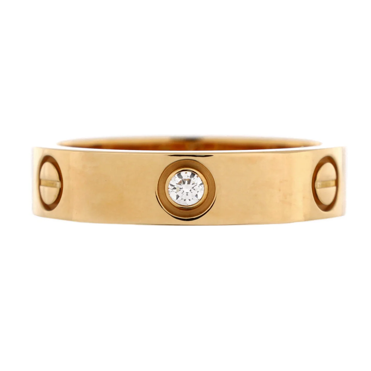 Love 3 Diamonds Band Ring 18K Yellow Gold with Diamonds - Deep Luxury