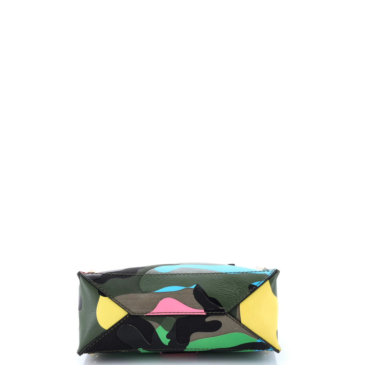 Rockstud Open Tote Camo Leather and Canvas Small - Deep Luxury