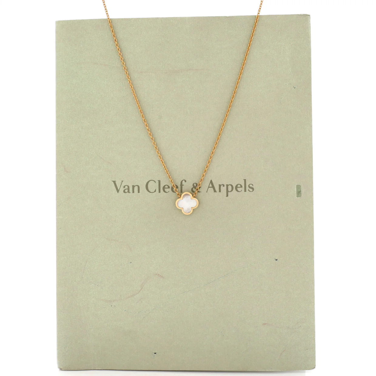 Pure Alhambra Pendant Necklace 18K Yellow Gold and Mother of Pearl 11mm - Deep Luxury