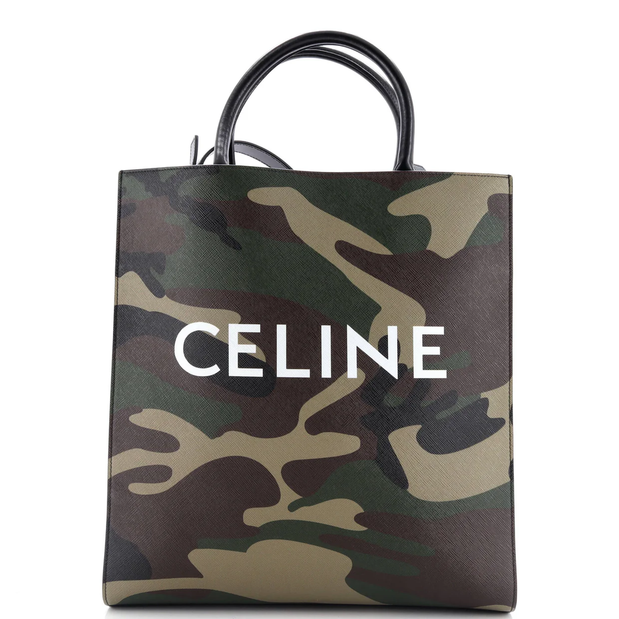 Vertical Cabas Tote Camouflage Coated Canvas Medium - Deep Luxury