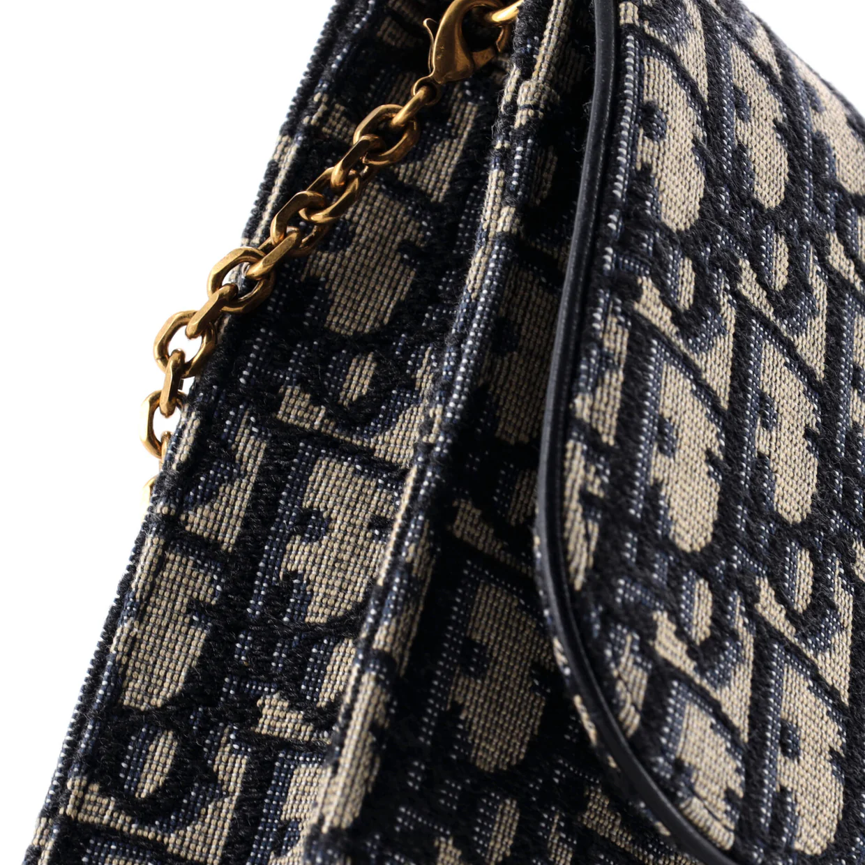 Saddle Chain Clutch Oblique Canvas - Deep Luxury