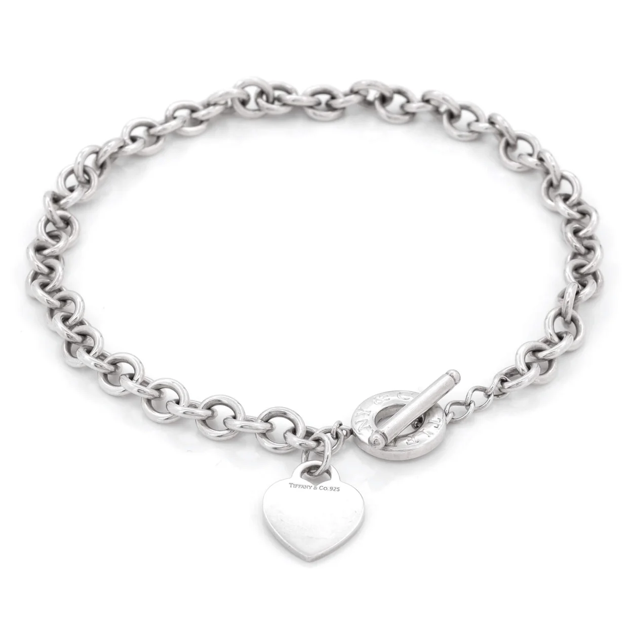 Heart Tag Toggle Chain Necklace Sterling Silver - Deep Luxury