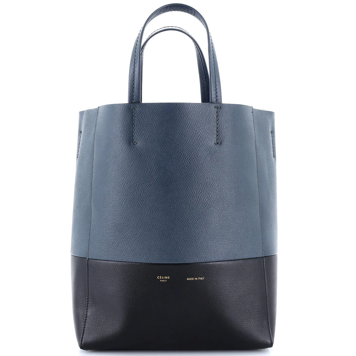 Vertical Bi-Cabas Tote Grained Calfskin Small - Deep Luxury
