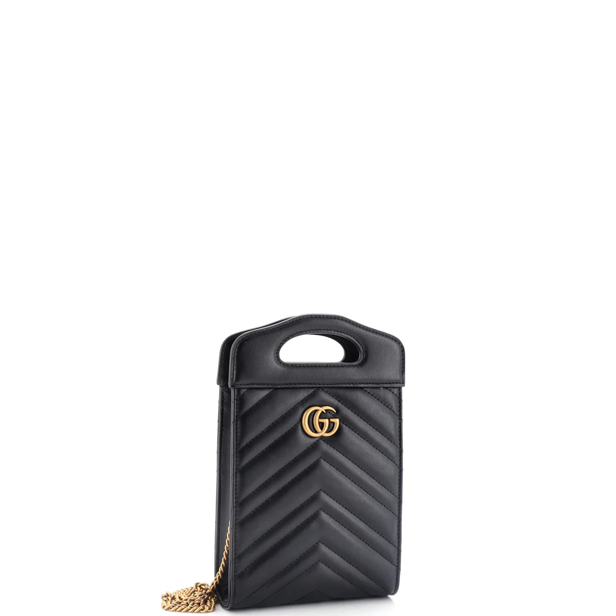 GG Marmont Top Handle Convertible Chain Tote Matelasse Leather Mini - Deep Luxury